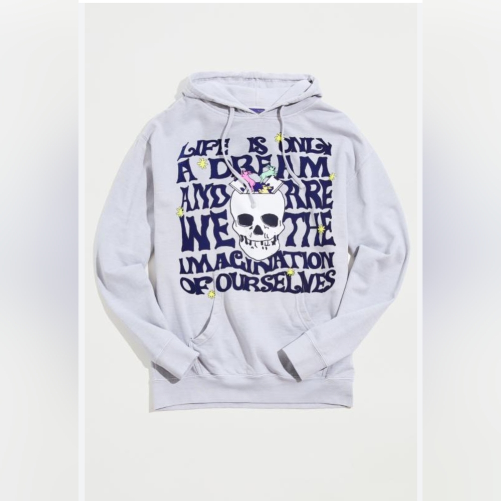 Urban Outfitters Coney Island Picnic Life Is A Dream Skull Hoodie